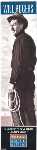 Will Rogers Bookmark